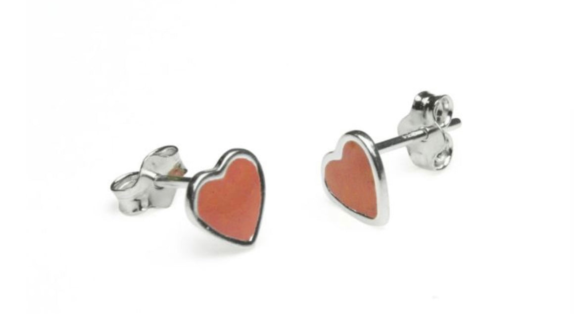 Hearts Pink Studs