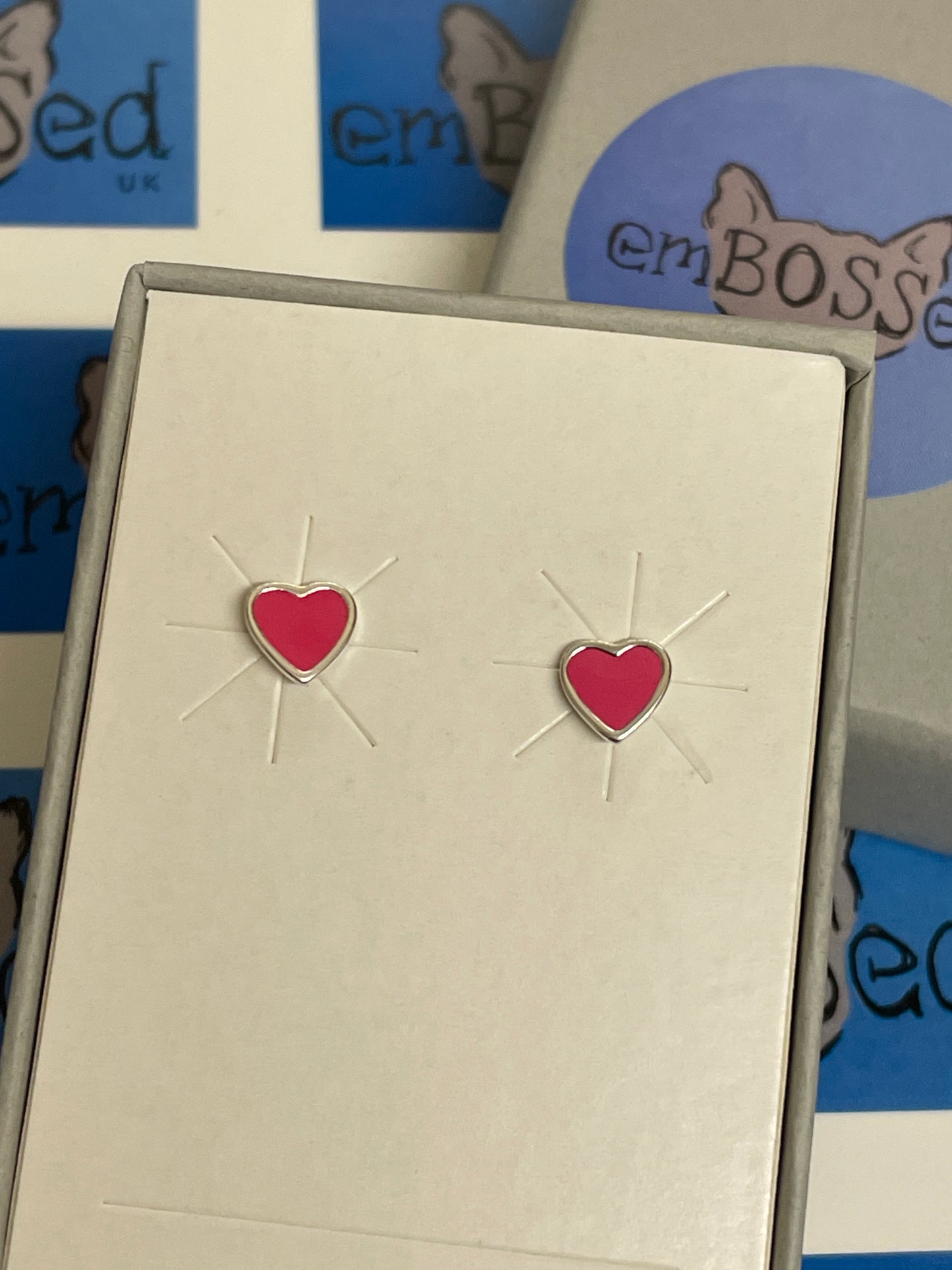 Hearts Pink Studs
