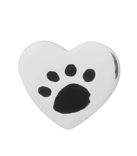 Hearts with Enamelled Paw Print Studs